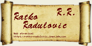 Ratko Radulović vizit kartica
